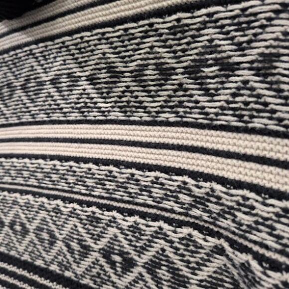 Maurices Cowl Neck Tunic Sweater XL Chunky Thick Warm Geometric Black Tan Soft - Picture 3 of 10